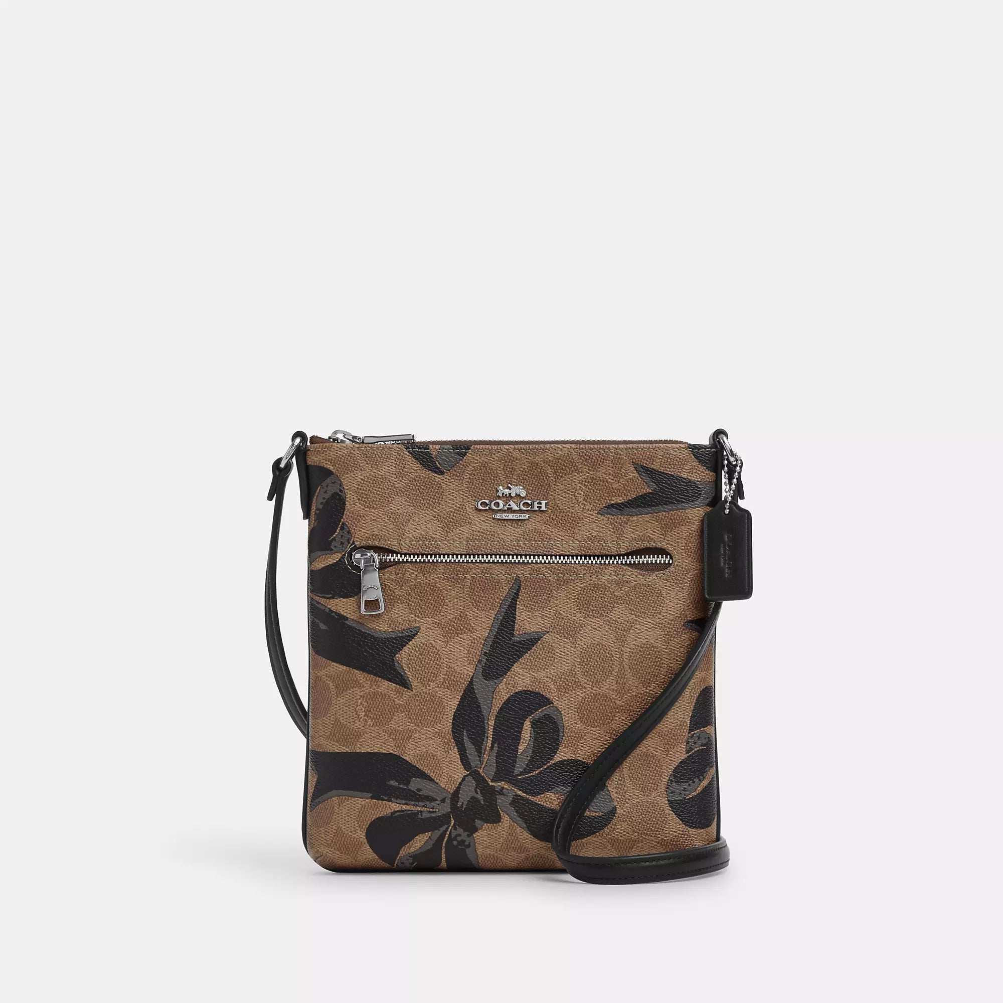 Coach Outlet Mini Rowan File Bag In Signature Canvas With Bow Print