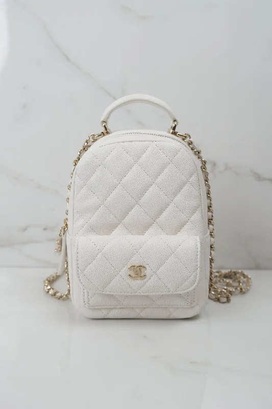 Chanel 24C Mini Backpack White Caviar