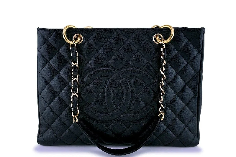 Chanel Black Caviar Classic Grand Shopper Tote GST Shopping Bag GHW