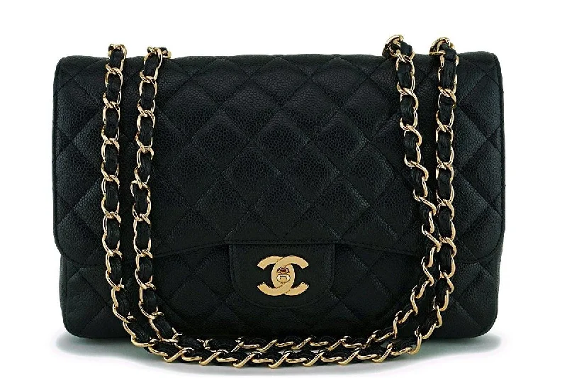 Chanel Black Caviar Classic Jumbo Flap Bag GHW