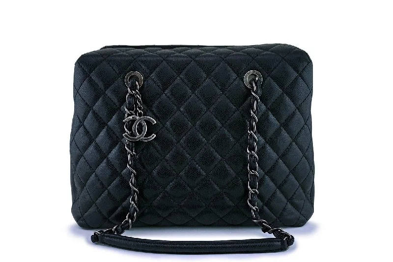 Chanel Black Caviar Classic Quilted Business Tote Bag