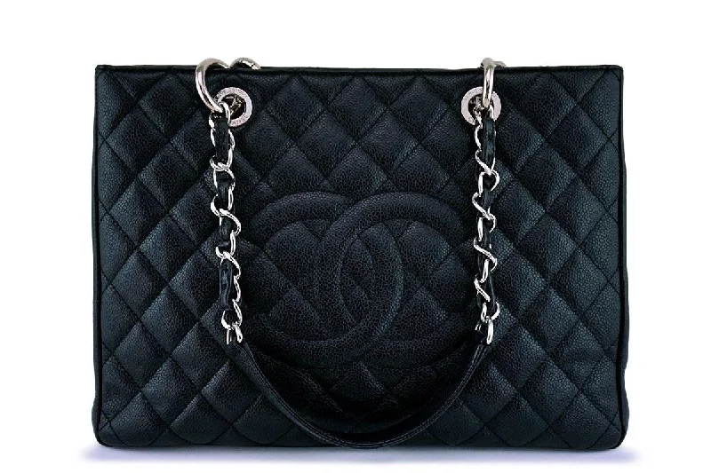 Chanel Black Caviar Grand Shopper Tote Classic GST Bag SHW