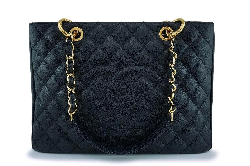 Chanel Black Caviar Grand Shopper Tote GST Bag GHW