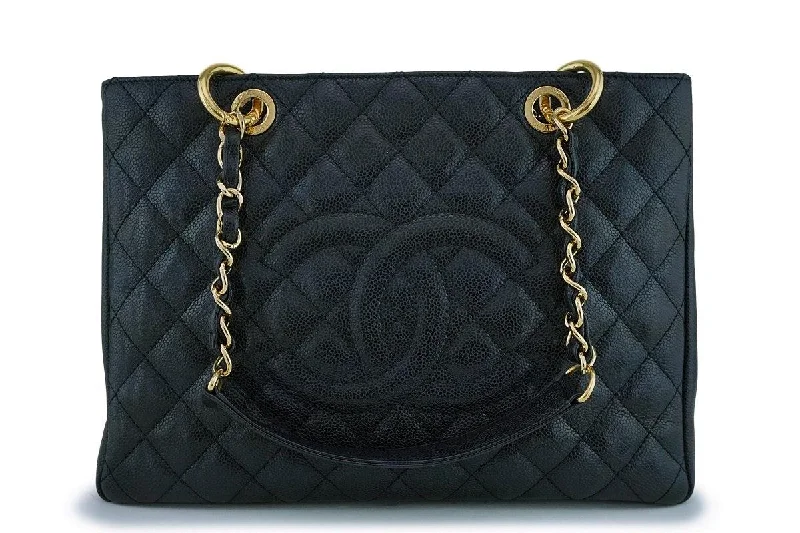 Chanel Black Caviar Grand Shopper Tote GST Bag GHW