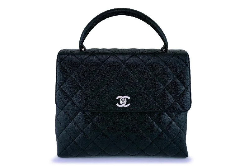 Chanel Black Caviar Large Kelly Tote Bag SHW