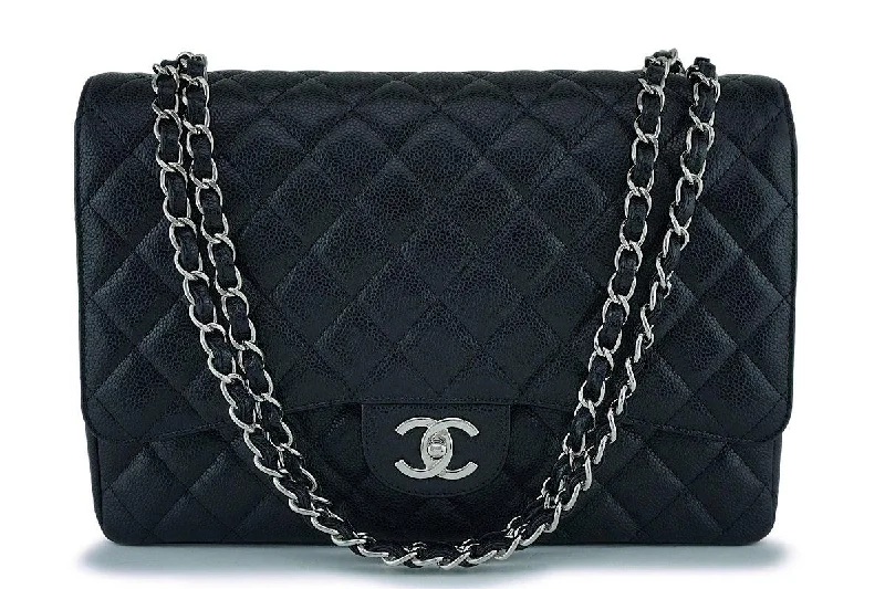 Chanel Black Caviar Maxi "Jumbo XL" Classic Double Flap Bag SHW