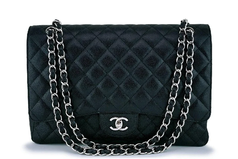 Chanel Black Caviar Maxi "Jumbo XL" Classic Flap Bag SHW