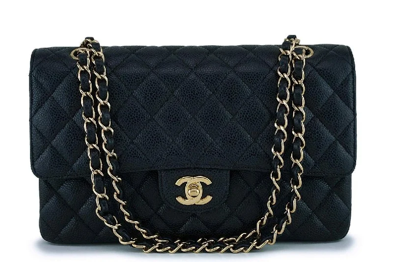 Chanel Black Caviar Medium Classic Double Flap Bag 24k GHW