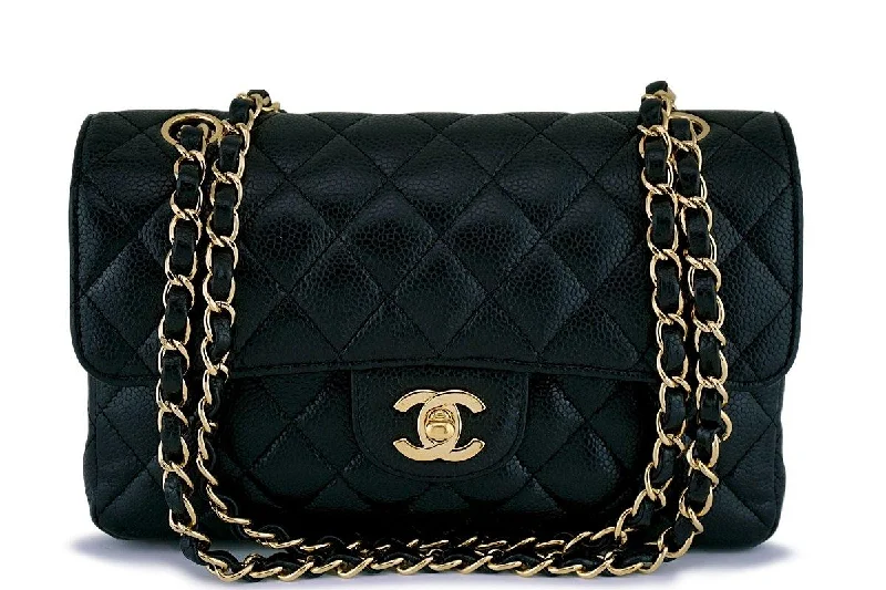 Chanel Black Caviar Small Classic Double Flap Bag 24k GHW