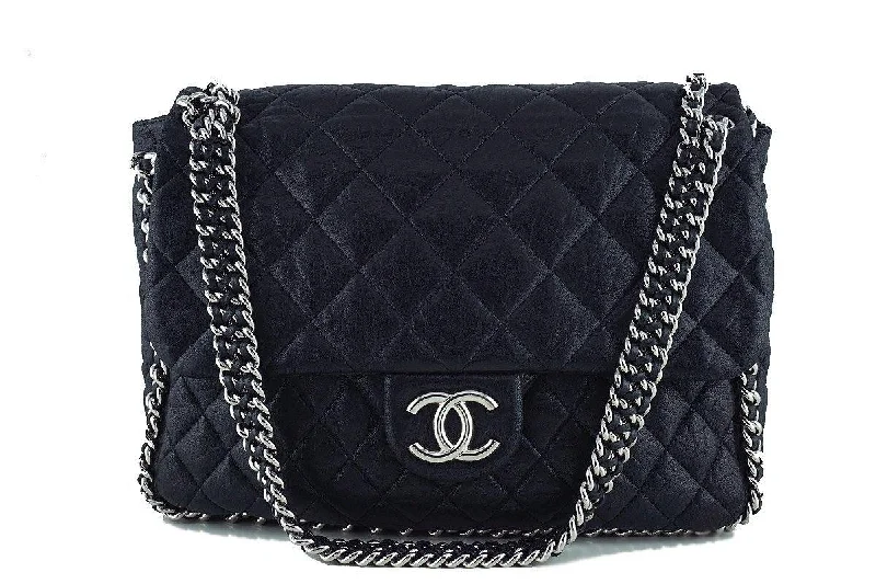 Chanel Black Chain Around Maxi Luxe Flap Bag