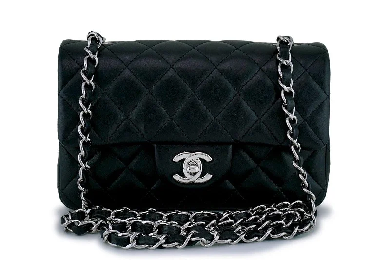 Chanel Black Classic Quilted Rectangular Mini Flap Bag SHW