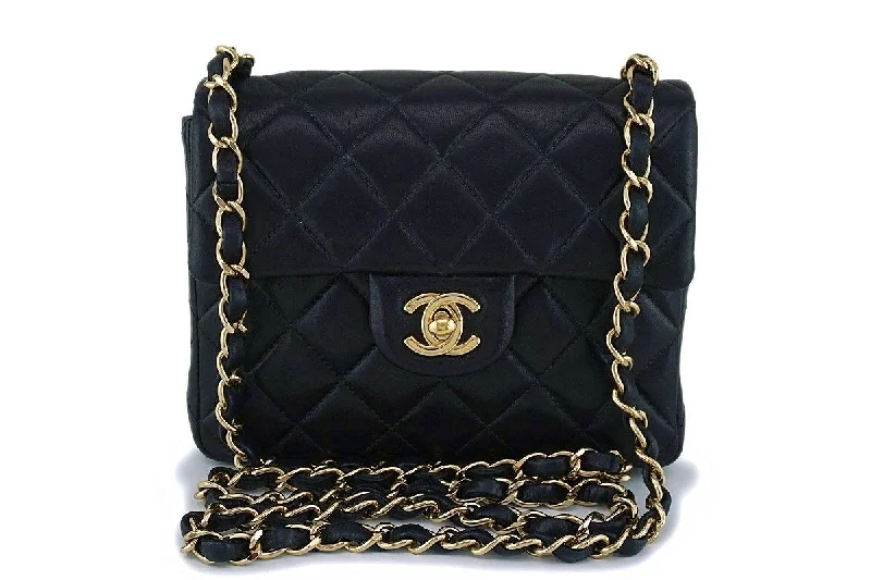 Chanel Black Classic Square Mini Flap Bag 24k GHW