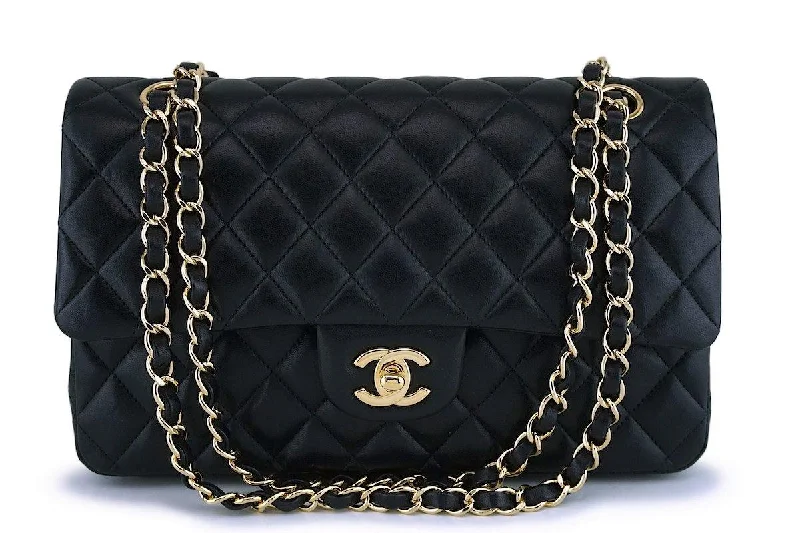 Chanel Black Lambskin Medium Classic Double Flap Bag GHW