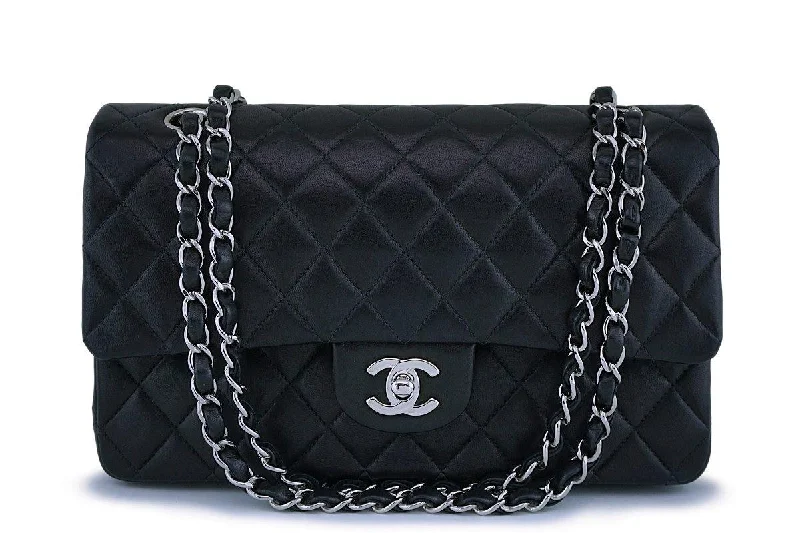 Chanel Black Lambskin Medium Classic Double Flap Bag SHW