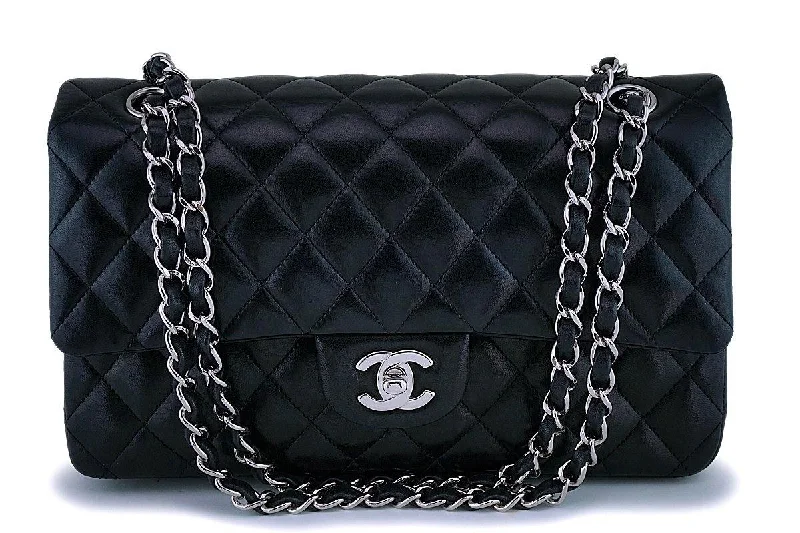 Chanel Black Lambskin Medium Classic Double Flap Bag SHW