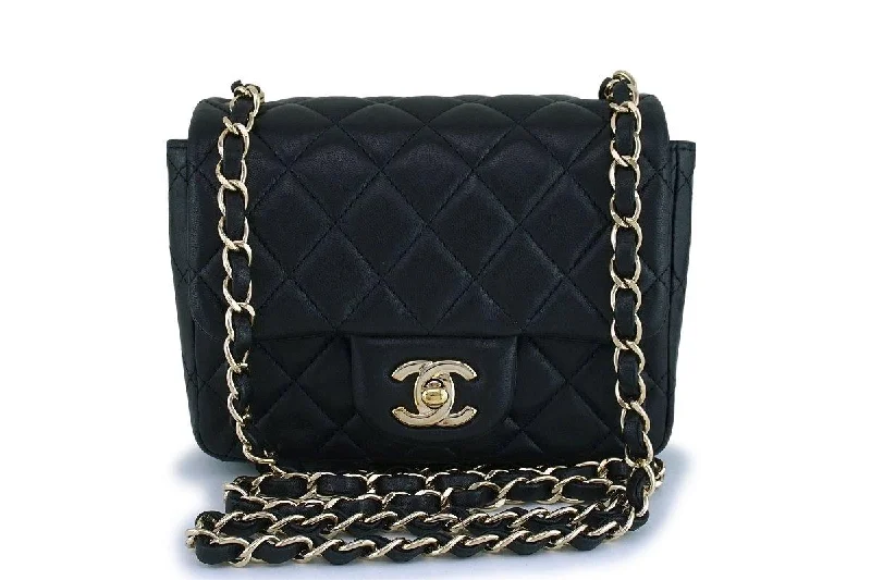 Chanel Black Square Mini Classic Flap Bag GHW