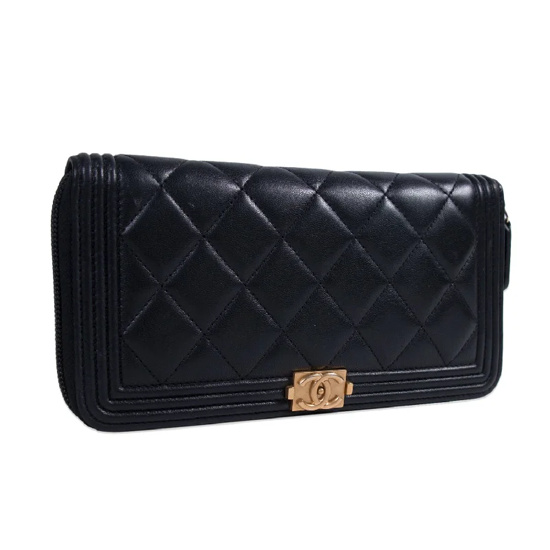 Chanel Boy L-Gusset Zip Wallet