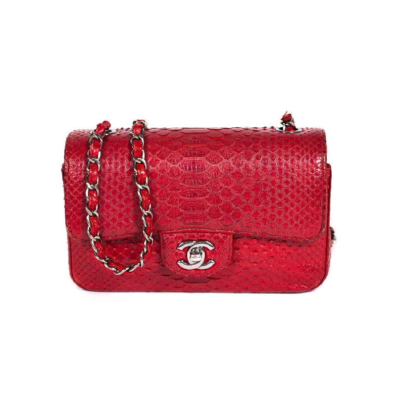 Chanel New Mini Classic Python Flap Bag