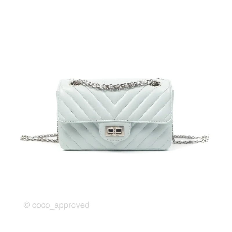 Chanel Mini Reissue 224 Blue Aged Calfskin Silver Hardware