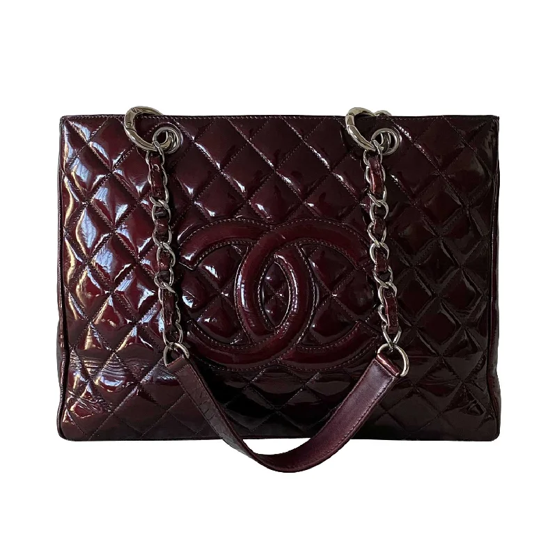 Chanel Patent Leather Grand Shopping Tote