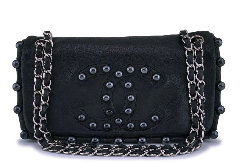 Chanel Pearl Obsession Black Jeweled Flap Bag SHW