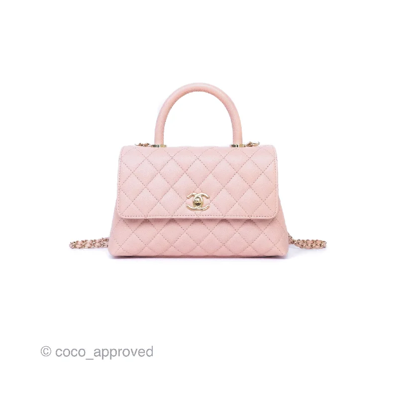 Chanel Small Coco Handle Pink Caviar Gold Hardware