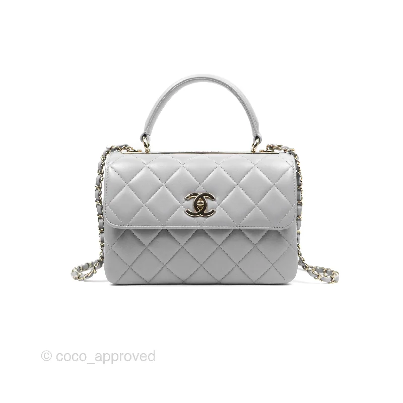 Chanel Small Trendy CC Grey Lambskin Gold Hardware