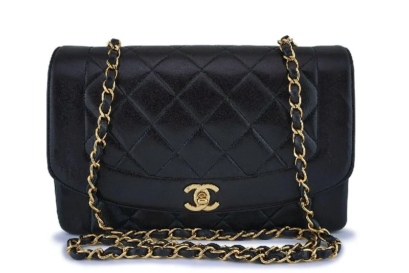 Chanel Vintage Black Medium Classic Diana Flap Bag 24k GHW