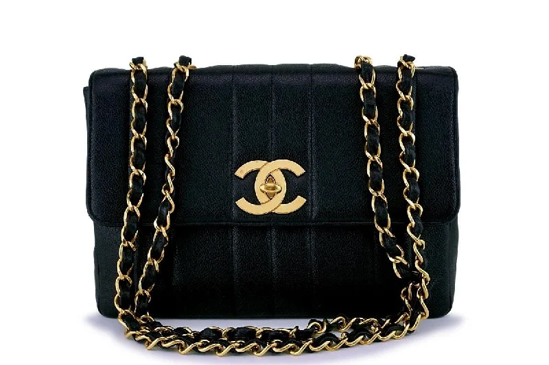 Chanel Vintage Caviar Mademoiselle Jumbo Classic Flap Bag 24k GHW