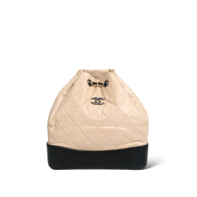 Chanel Gabrielle Small Backpack Beige/Black - S24