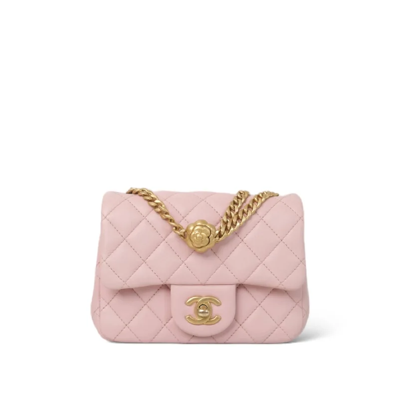 Chanel Mini Square Pink Camellia Crush - Microchip