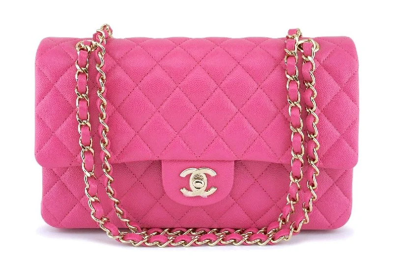 NIB 19C Chanel Pink Caviar Medium Classic Double Flap Bag GHW