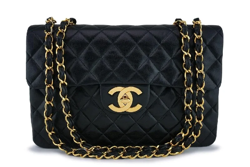 Rare Chanel Vintage Black Maxi "Jumbo XL" Classic Flap Bag 24k GHW