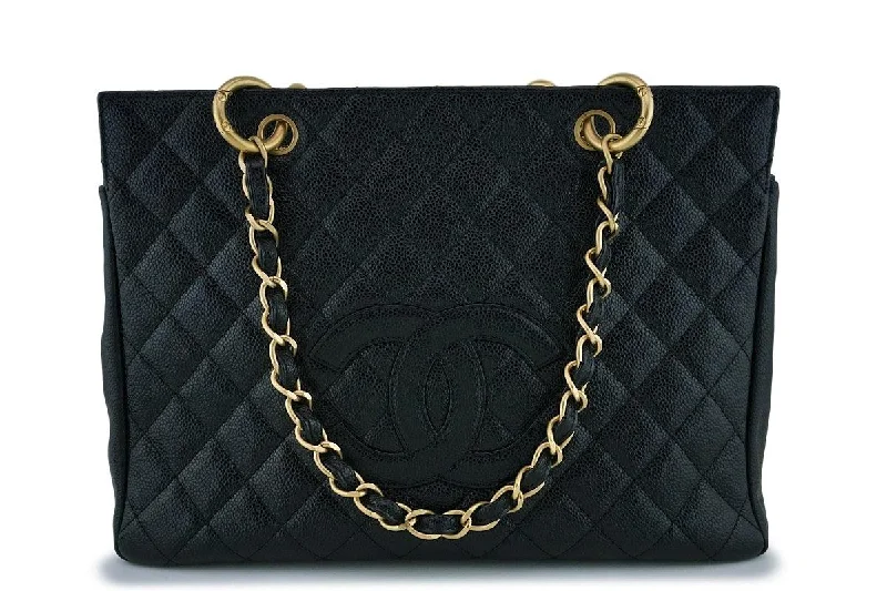 Rare Chanel Vintage Caviar Grand Shopper Tote GST Bag GHW