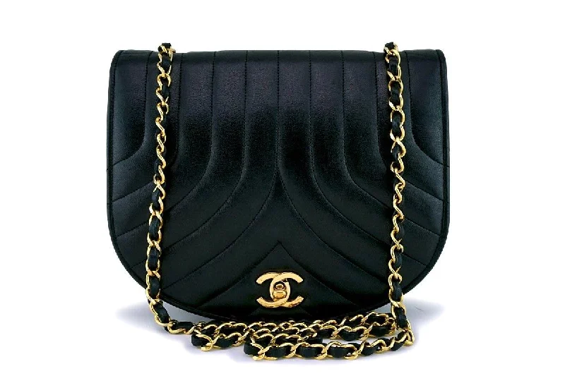 Rare Chanel Vintage Lambskin Rounded Classic Flap Bag 24k GHW