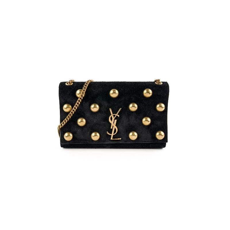 Saint Laurent Kate Stud Suede Black