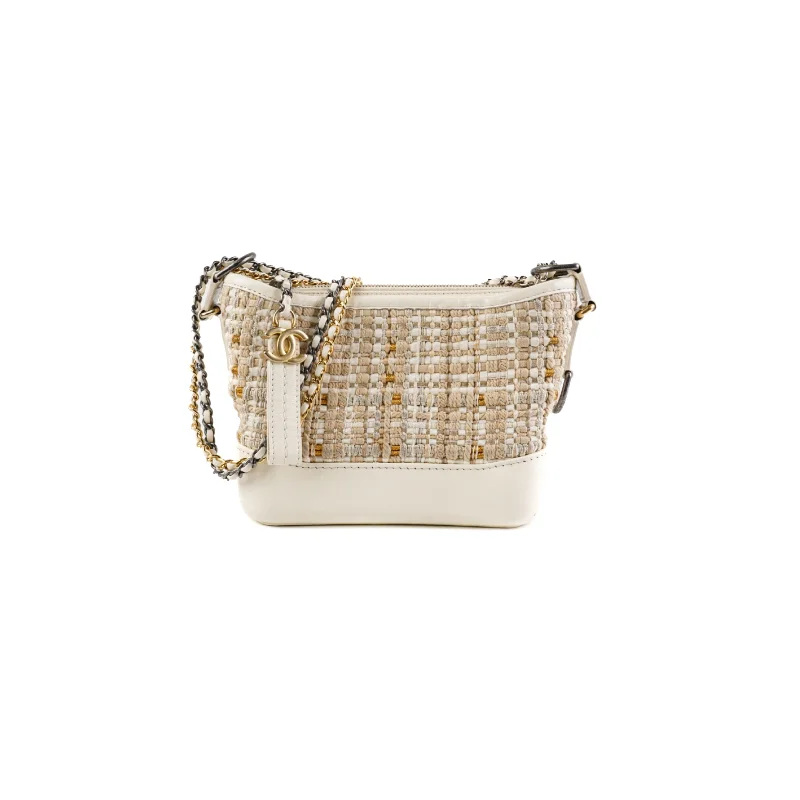 ITEM 29 - Chanel Small Gabrielle Stripe Tweed Beige/Cream