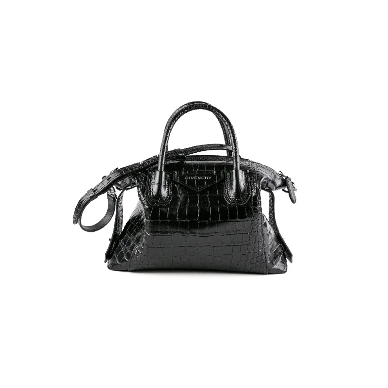 Givenchy Antigona Soft Croc Embossed Black