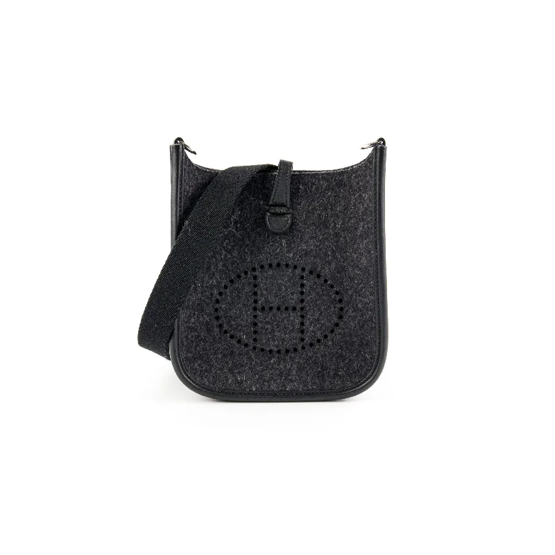 Hermes TPM Mini Evelyn 16 Wool Graphite Noir - Stamp U 2022