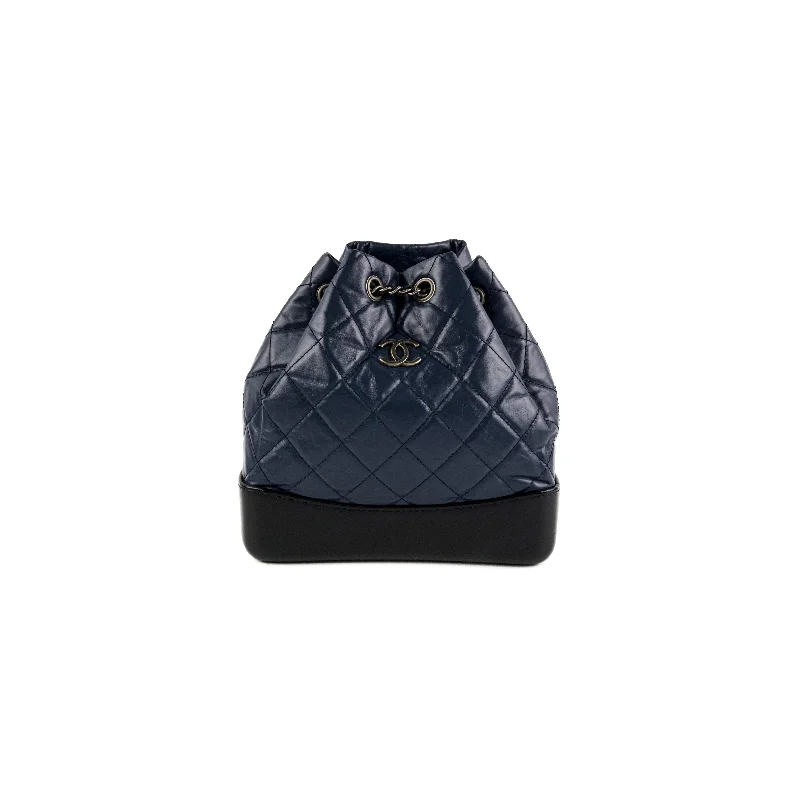 Chanel Gabrielle Small Calfskin Navy Backpack