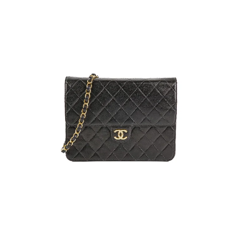 Chanel Vintage Black Lambskin Flap Bag HOLD