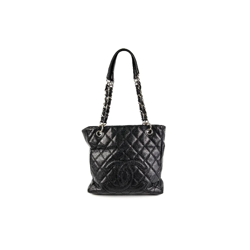 Chanel PST Caviar Black Shoulder Tote Bag