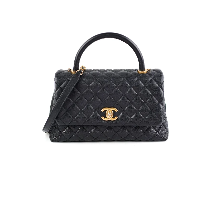 Chanel Coco Handle Caviar Medium Black