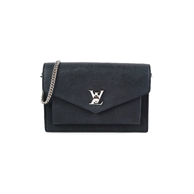 Louis Vuitton MyLockme Chain Pochette Calfskin Black