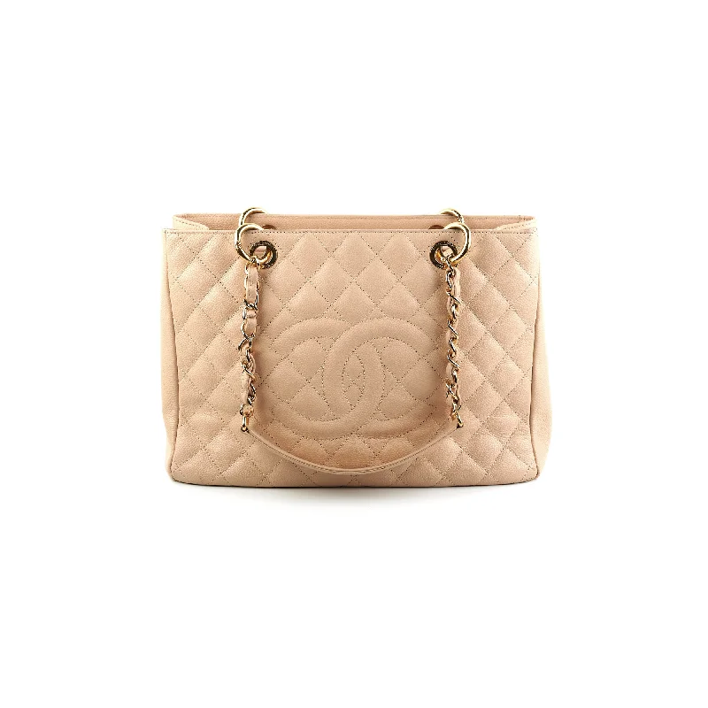 Chanel Caviar Grand Shopping Tote GST Tote Beige