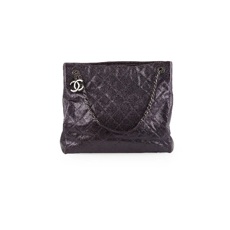 Chanel Dark Purple Caviar Shoulder Bag