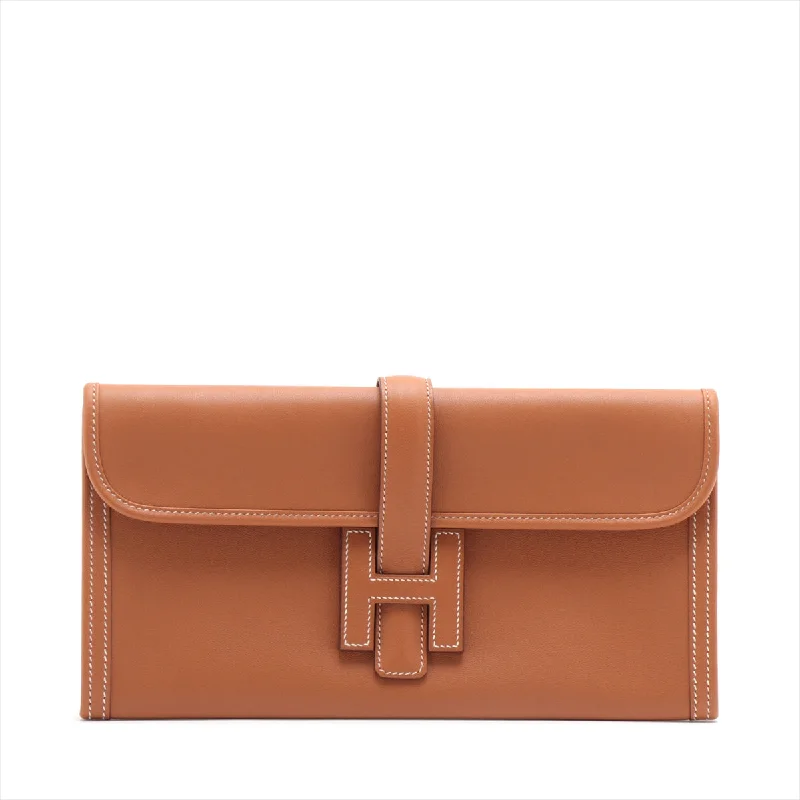 Hermes Jige Clutch Gold