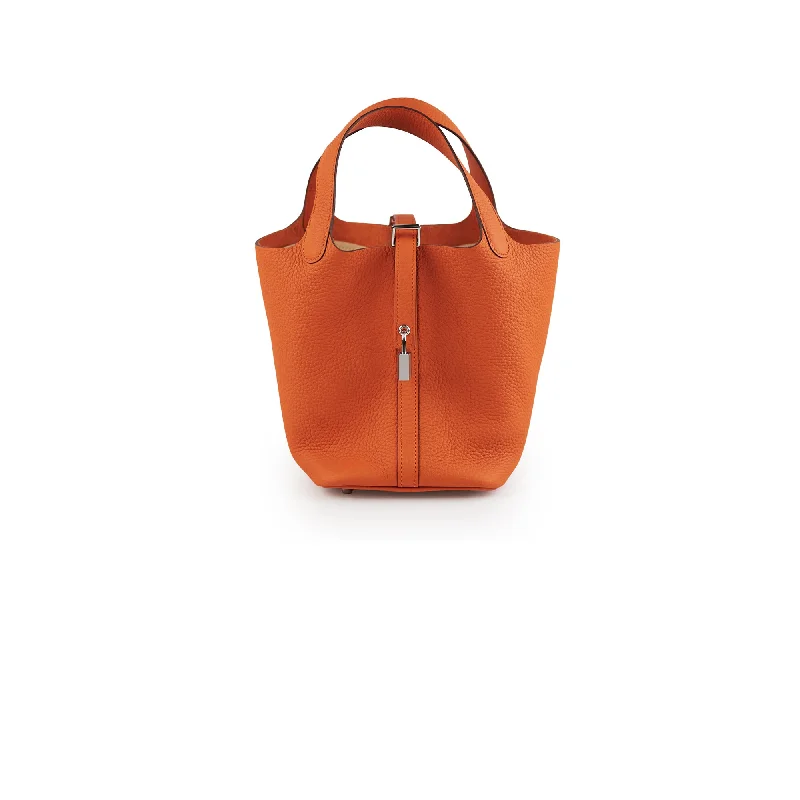 Hermes Picotin 18 Orange Clemence Bag