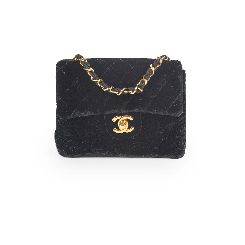 Chanel Mini Square Black Velvet - Series 1