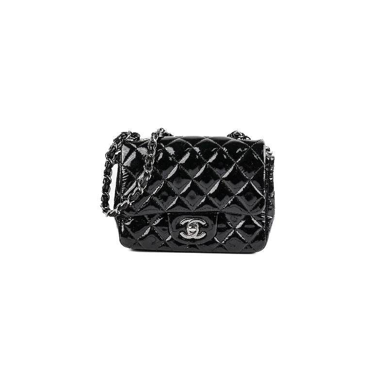 Chanel Mini Square Flap Patent Black Bag